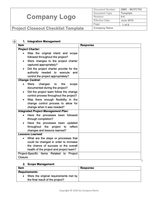 MCon Project Closeout Template Rev 0-0